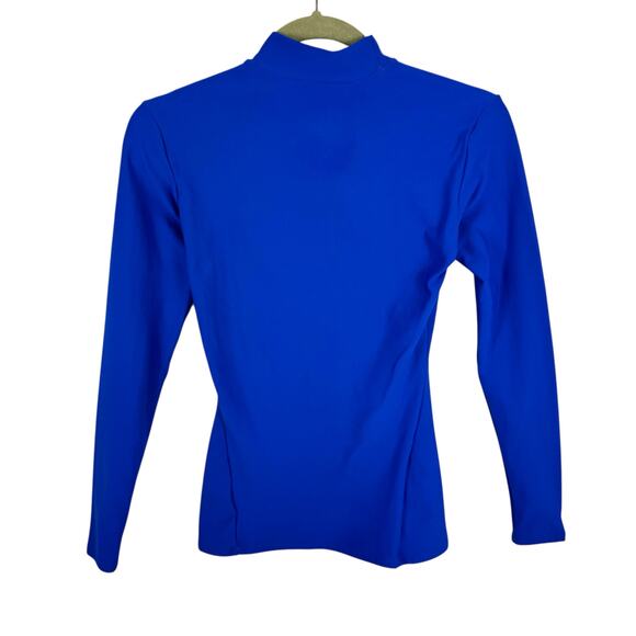 Under Armour Royal Blue Nylon Blend Long Sleeve Mock Neck Athletic Base Layer M - Picture 2 of 3